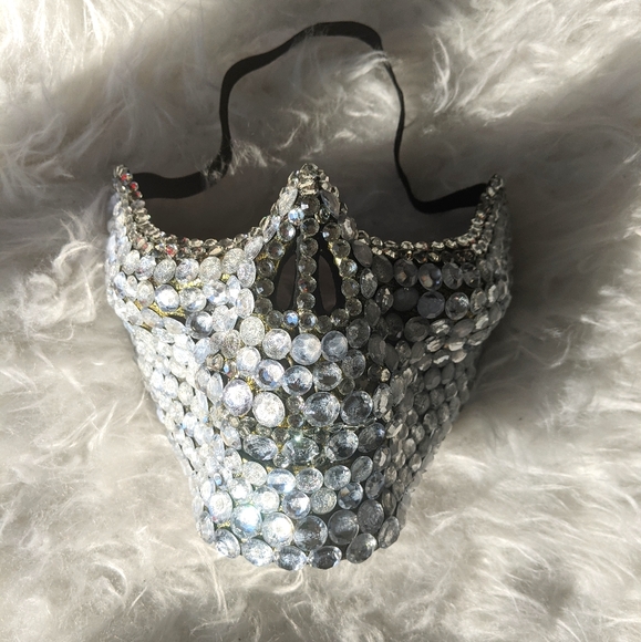 NEW Handmade Embellished Half Skull Mask - Picture 4 of 8